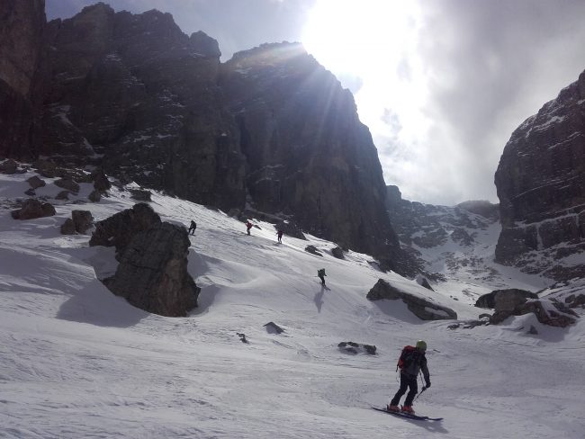 Ski hors piste dans les Val di Mesdi.
