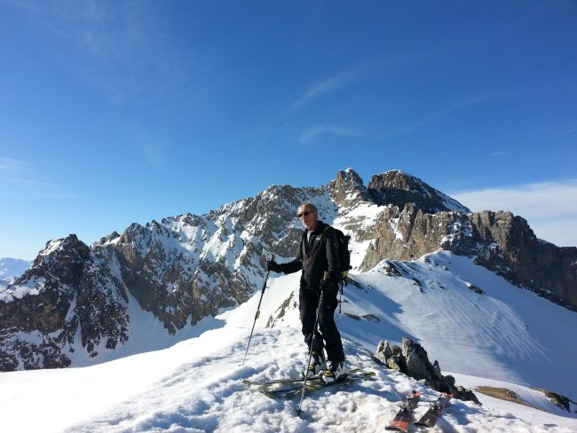 Bric Boscasso en ski de randonnée dans le Val Maira.