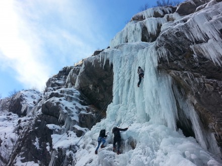 Initiation cascade de glace Freissinière.