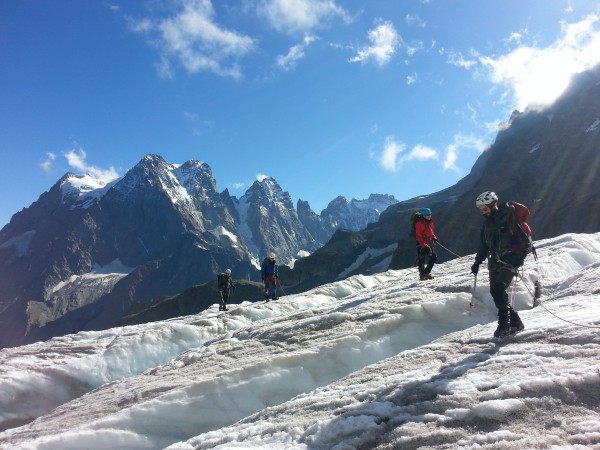 Traversée du glacier blanc.