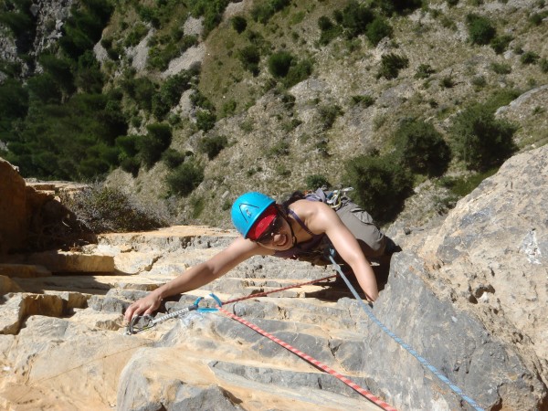 Grande voie escalade au Ponteil.