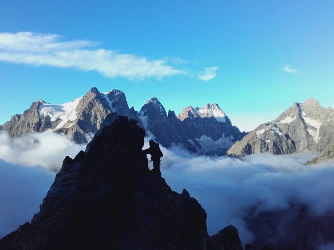 L'arete des cineastes dans les Ecrins.