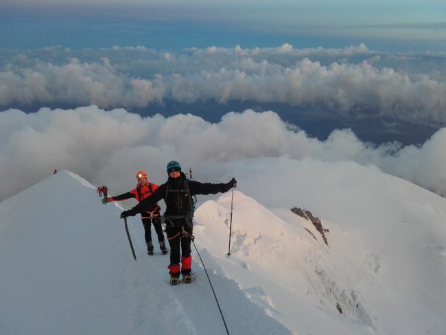 Arrivée au sommet du Mont Blanc.