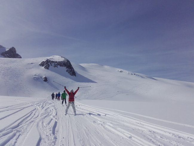 Freeride à la Grave la Meije avec des danois.