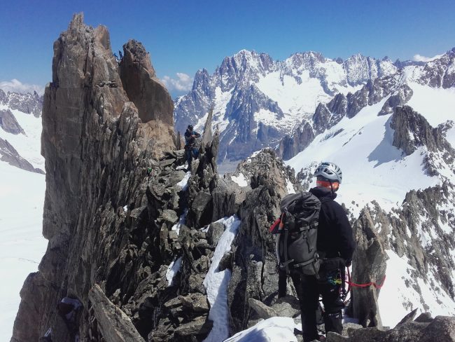 Mini stage d'alpinisme dans le massif du Mont Blanc à Chamonix.